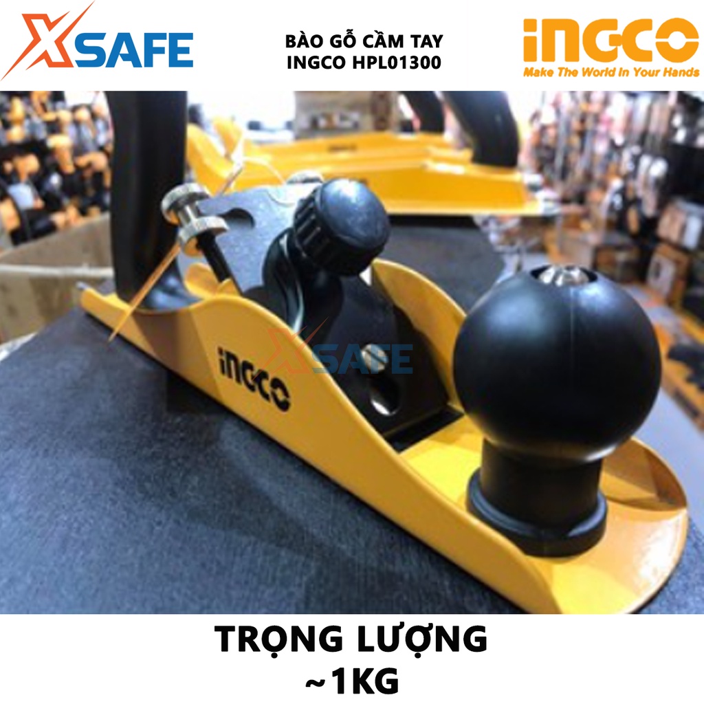 Bào gỗ cầm tay INGCO HPL01300 dài 235mm, chất liệu thép Q195, đóng gói bằng thẻ treo