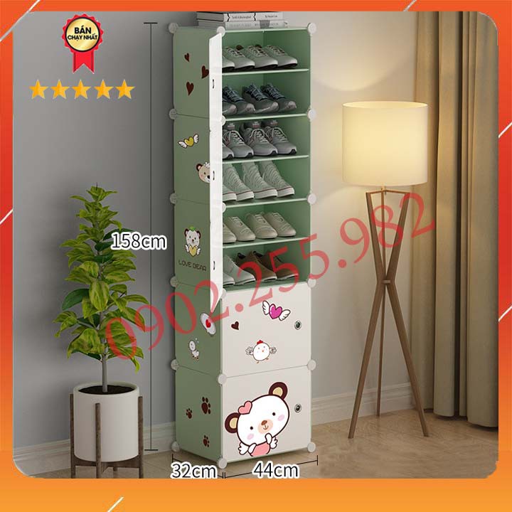 TỦ NHỰA LẮP GHÉP ĐA NĂNG ĐỂ GIÀY DÉP 10 Ô ( chia ô ) TẶNG MÓC CÀI SƯỜN