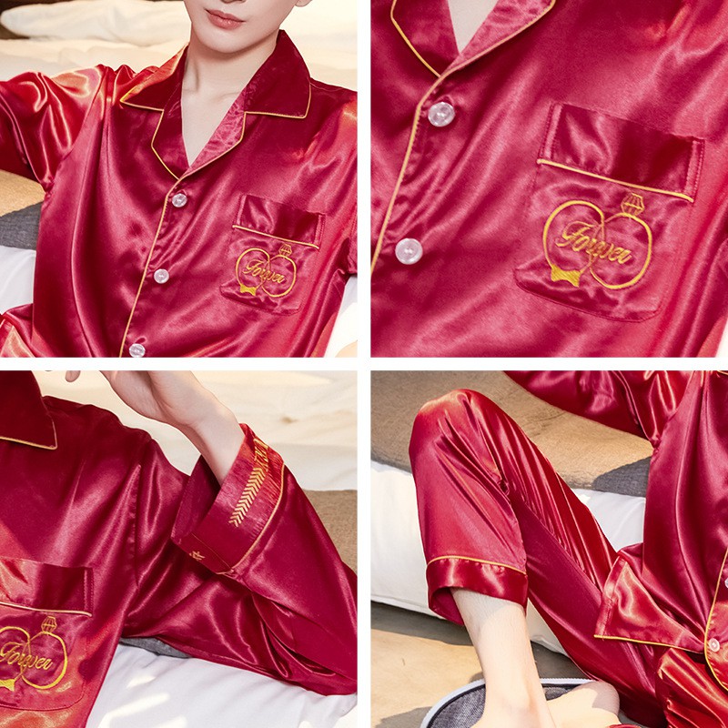 Bộ đồ ngủ đôi Pijama nam nữ lụa băng cao cấp LYSSA pijama nam, váy ngủ, đầm ngủ nữ gợi cảm, quyến rũ SN003 | BigBuy360 - bigbuy360.vn