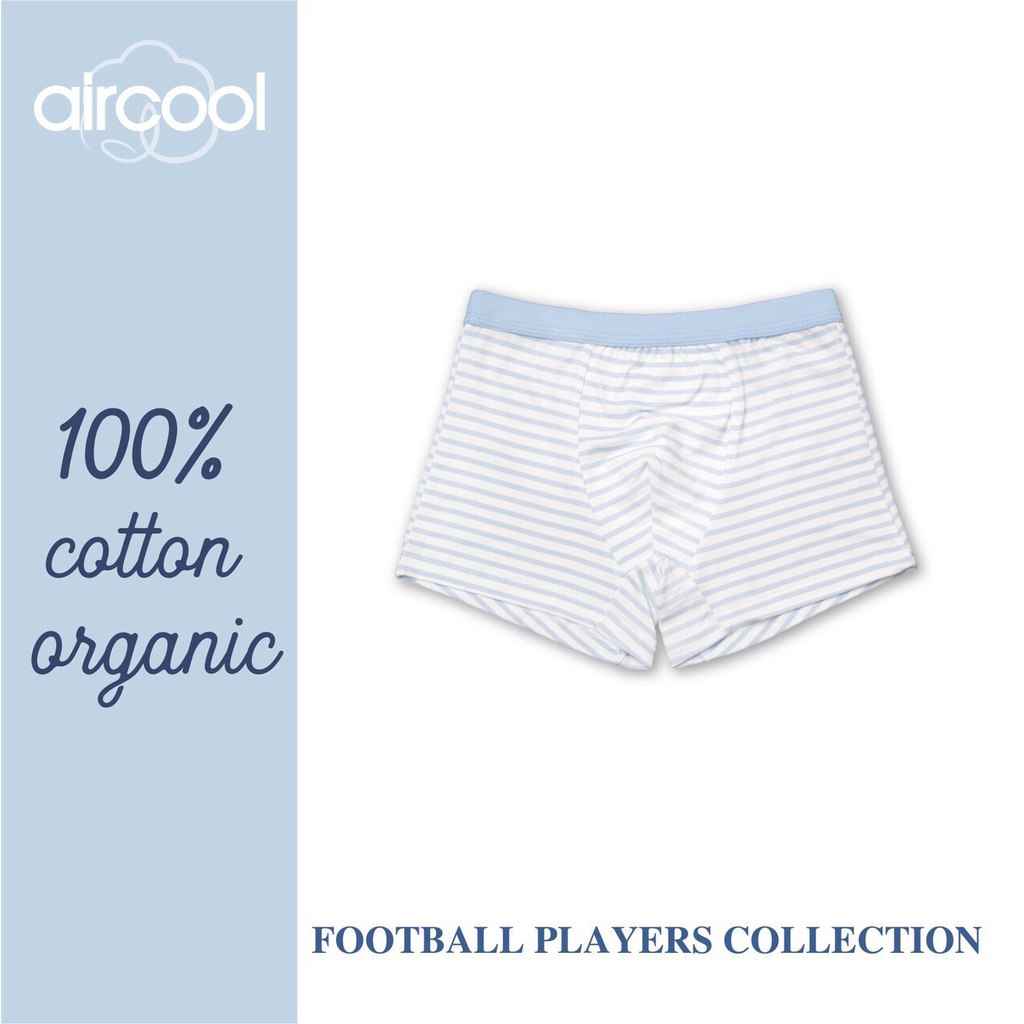 Quần lót bé trai cotton organic ⚓ Set 3 quần chip đùi bé trai AIRCOOL, sip đùi bé trai 5-14 tuổi (20-50kg)