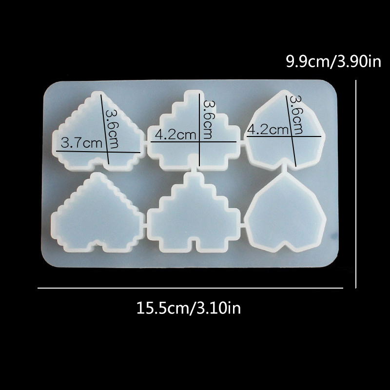 Khuôn làm kẹo đường đồ trang trí epoxy DIY tạo hình trái tim 3D handmade tiện lợi