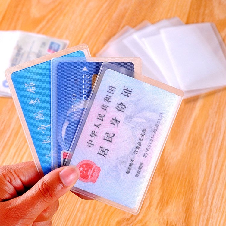 Ví Đựng Thẻ ID Bằng Nhựa Trong Suốt Chống Thấm Nước bìa thẻ
