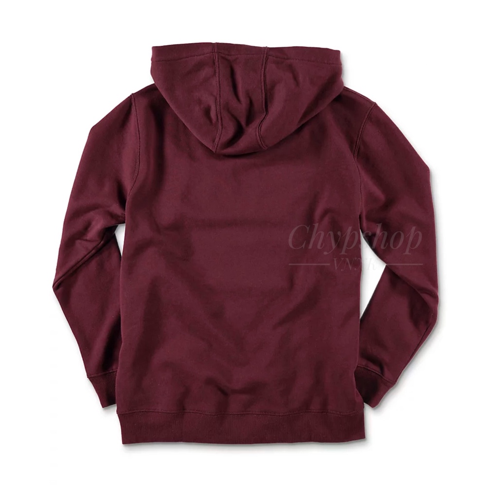 Áo Hoodie nỉ / áo khoác chui đầu chính hãng Vans màu trơn thêu logo cổ điển form Unisex