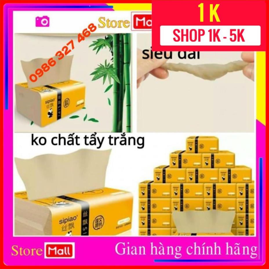 GIẤY ĂN GẤU TRÚC SIPIAO ❤️ Deal 1k ❤️ Giấy ăn Chất Liệu Từ Sợ Tre Gấu Trúc - Không Tẩy Trắng - Siêu Dai