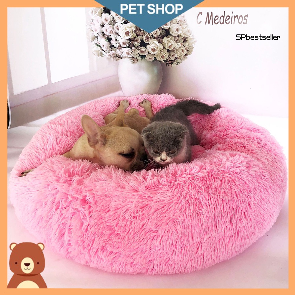 Giường Ngủ Hình Tròn Bằng Vải Bông Giữ Ấm Mùa Đông Cho Thú Cưng
