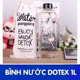 Bình Detox nhựa 1000ml (kèm túi)