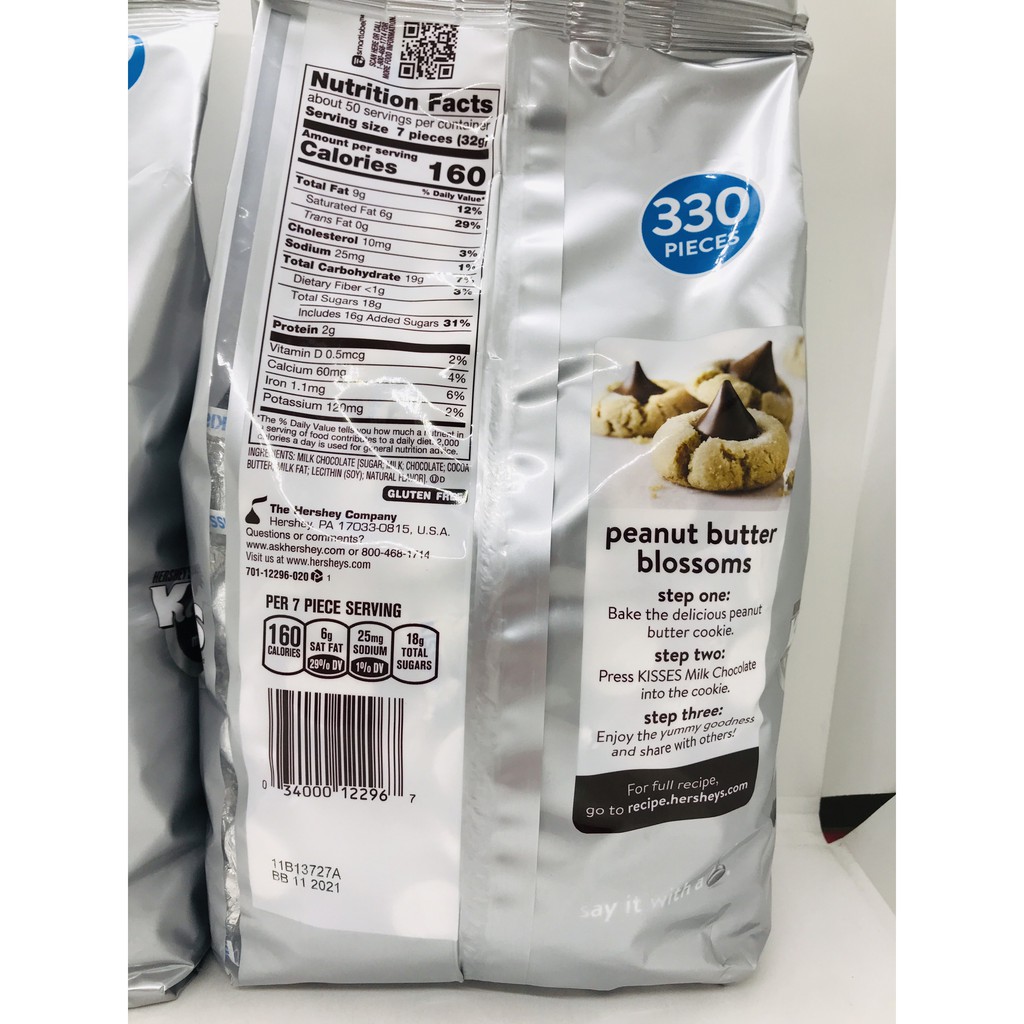 Kẹo Socola Kisses Hershey’s Kisses Milk Chocolate 330 Viên 1.58kg - Hàng Nhập Mỹ