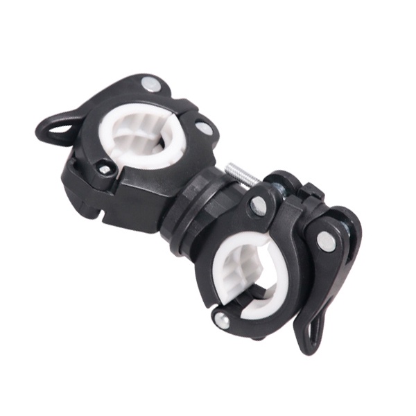 Giá Đỡ Đèn Pin LED Hai Đầu Xoay 360 Độ Màu Trắng Và Đen Cho Xe Đạp