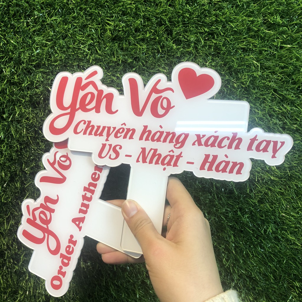 Biển hiệu cầm tay chụp ảnh sản phẩm - Thiết kế in tên shop của bạn - Dụng cụ bán hàng online hiệu quả