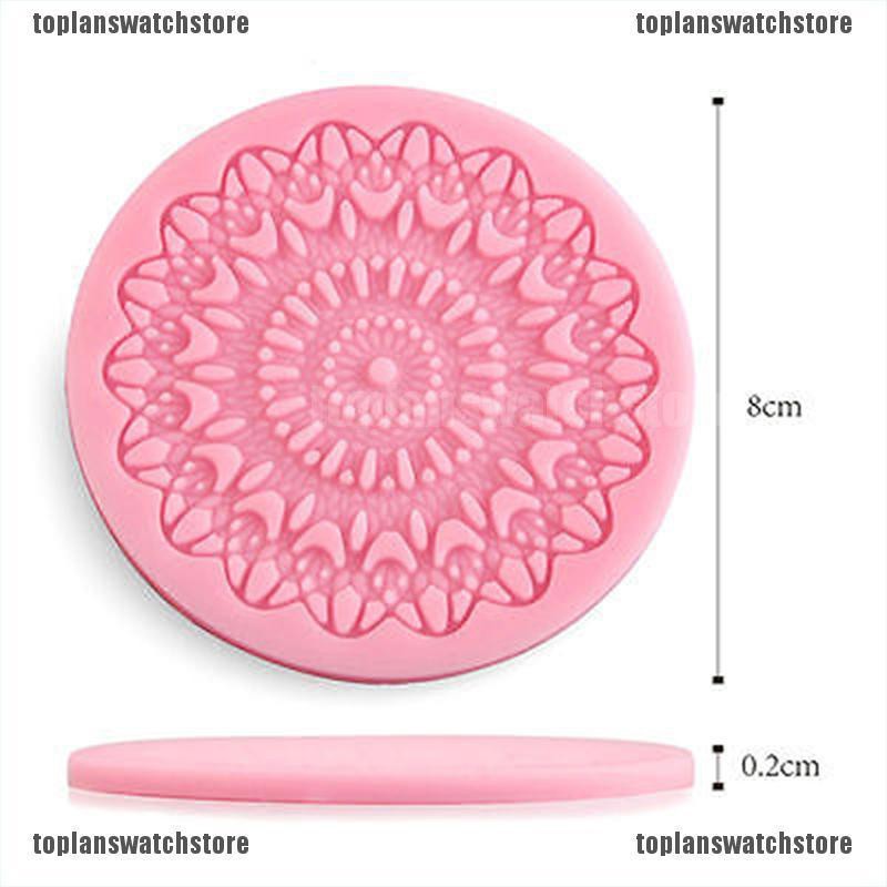 Khuôn Silicone Làm Bánh Cupcake / Sô Cô La Hình Tròn Họa Tiết Ren Hoa DIY