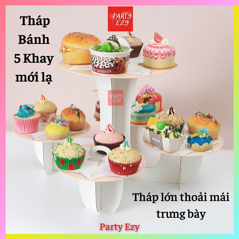(MỚI) THÁP BÁNH 5 KHAY XINH XẮN MỚI LẠ - LỚN HƠN, ĐỂ ĐƯỢC NHIỀU BÁNH HƠN