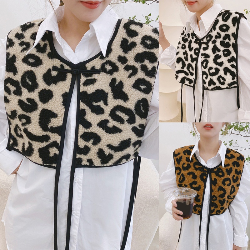 Han Áo Khoác Ghi Lê Giả Lông Dày Không Tay Họa Tiết Da Báo Ấm Áp Mùa Thu Đông Cho Bé Gái