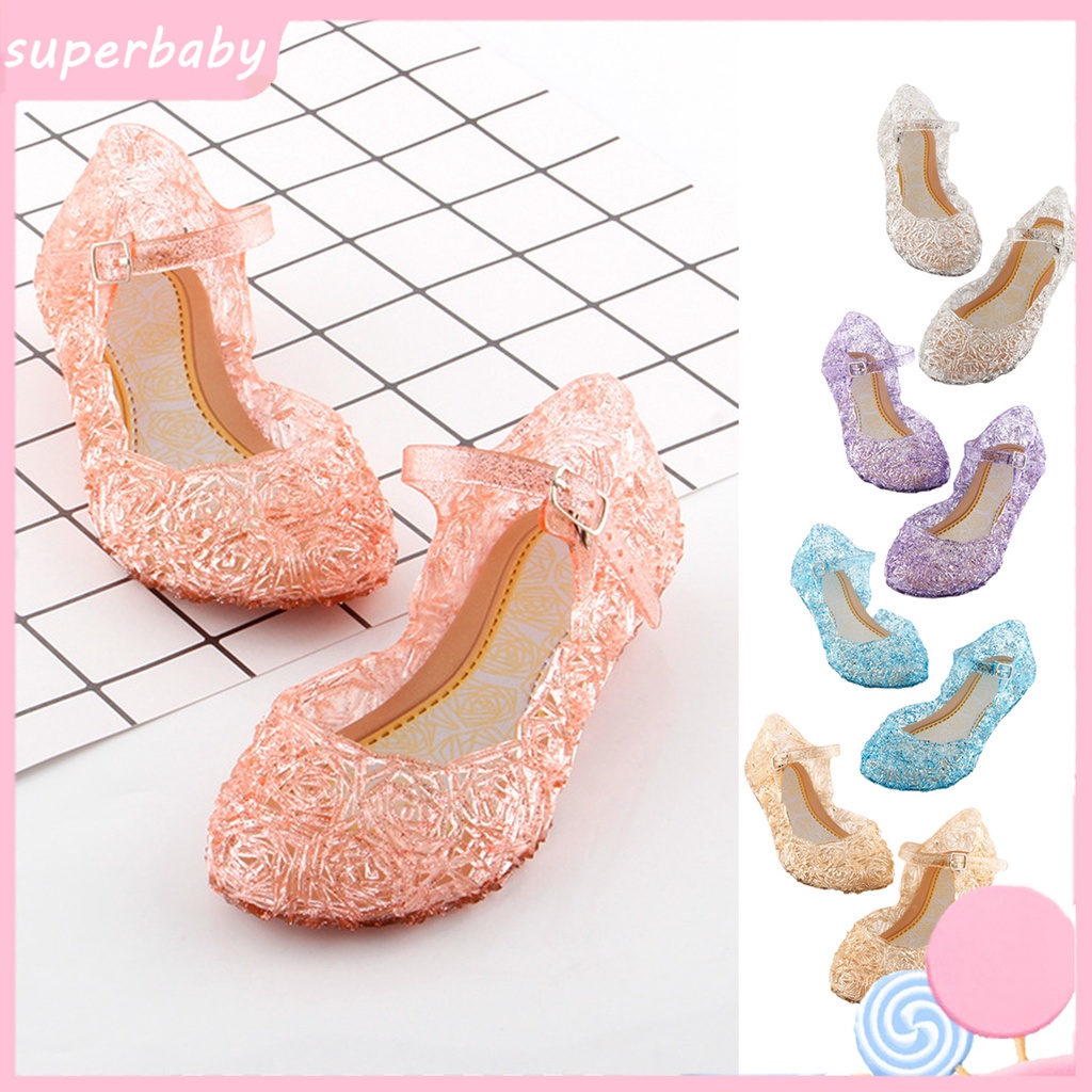|Superbaby| 1 Đôi Giày Cao Gót Bằng PVC Thoải Mái Quyến Rũ Cho Bé Gái Sử Dụng Tại Nhà