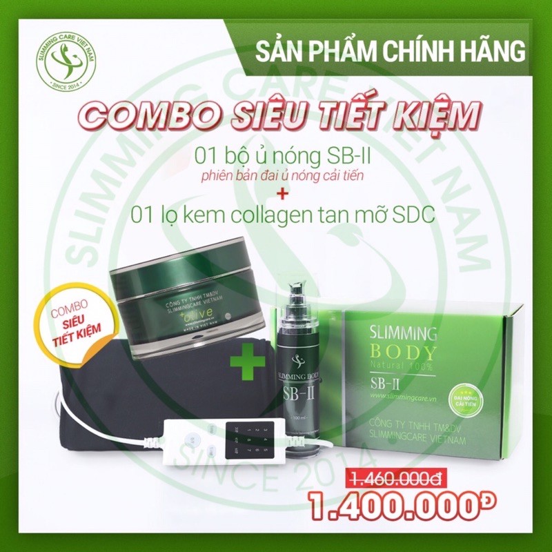 [CHÍNH HÃNG] COMBO BỘ Ủ NÓNG ĐAI CẢI TIẾN & KEM TAN MỠ MỜ RẠN SLIMMING DAY COLLAGEN