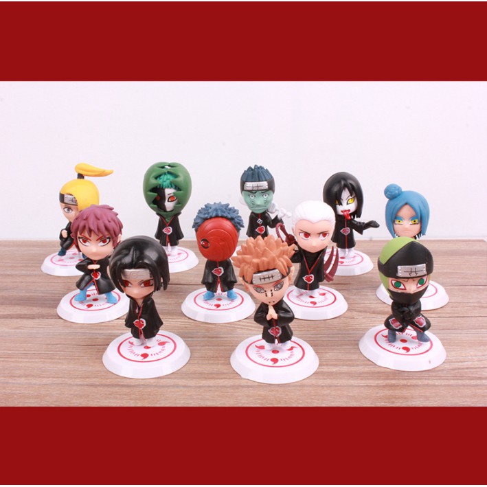 Mô Hình Naruto Chibi Anime Figure Akatsuki Nagato Konan Hoshigaki Kisame Uchiha Itachi Kakuzu Deidara Hidan Obito MH42