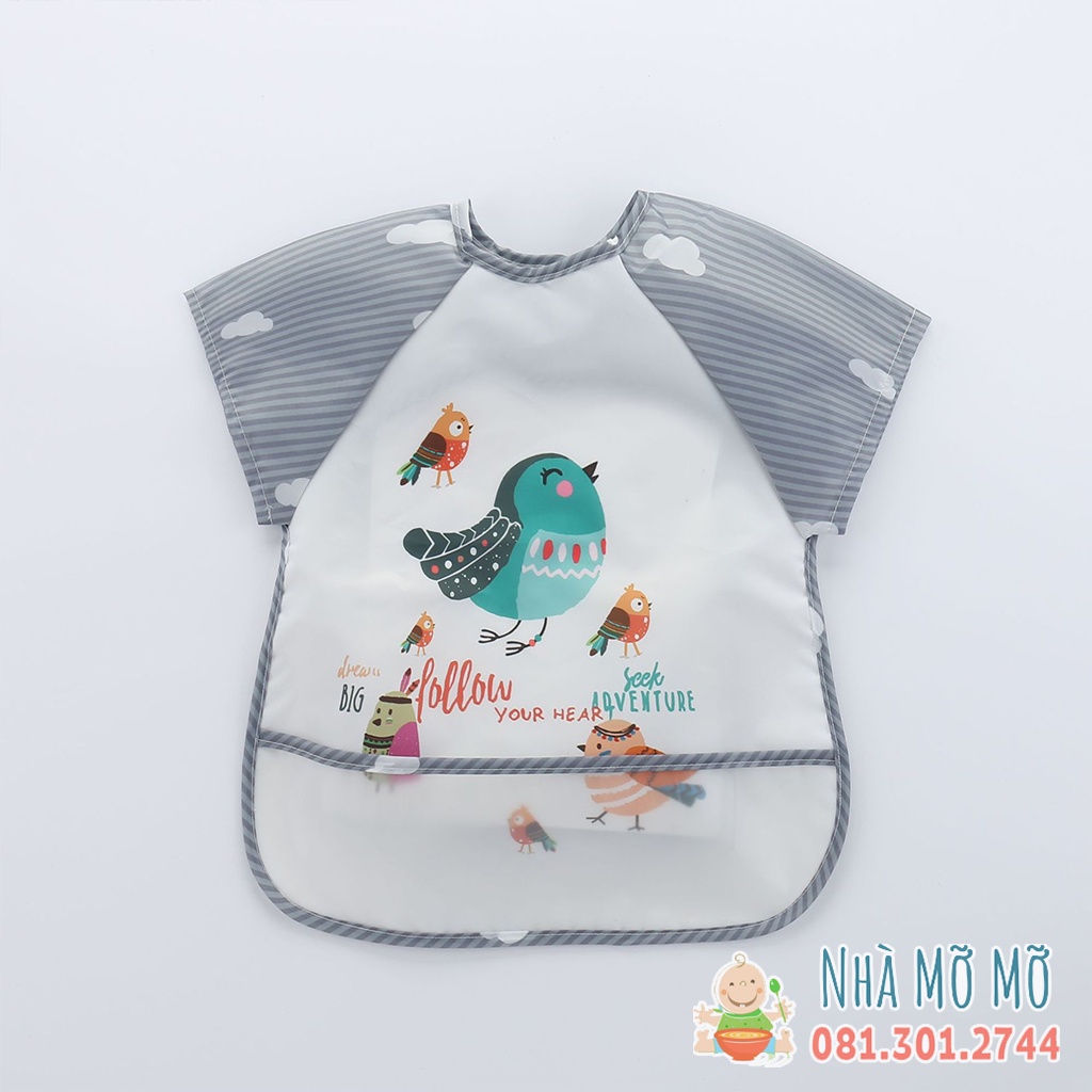 Áo yếm ăn dặm BLW cho bé có máng loại nhẹ - Nhà Mỡ Mỡ