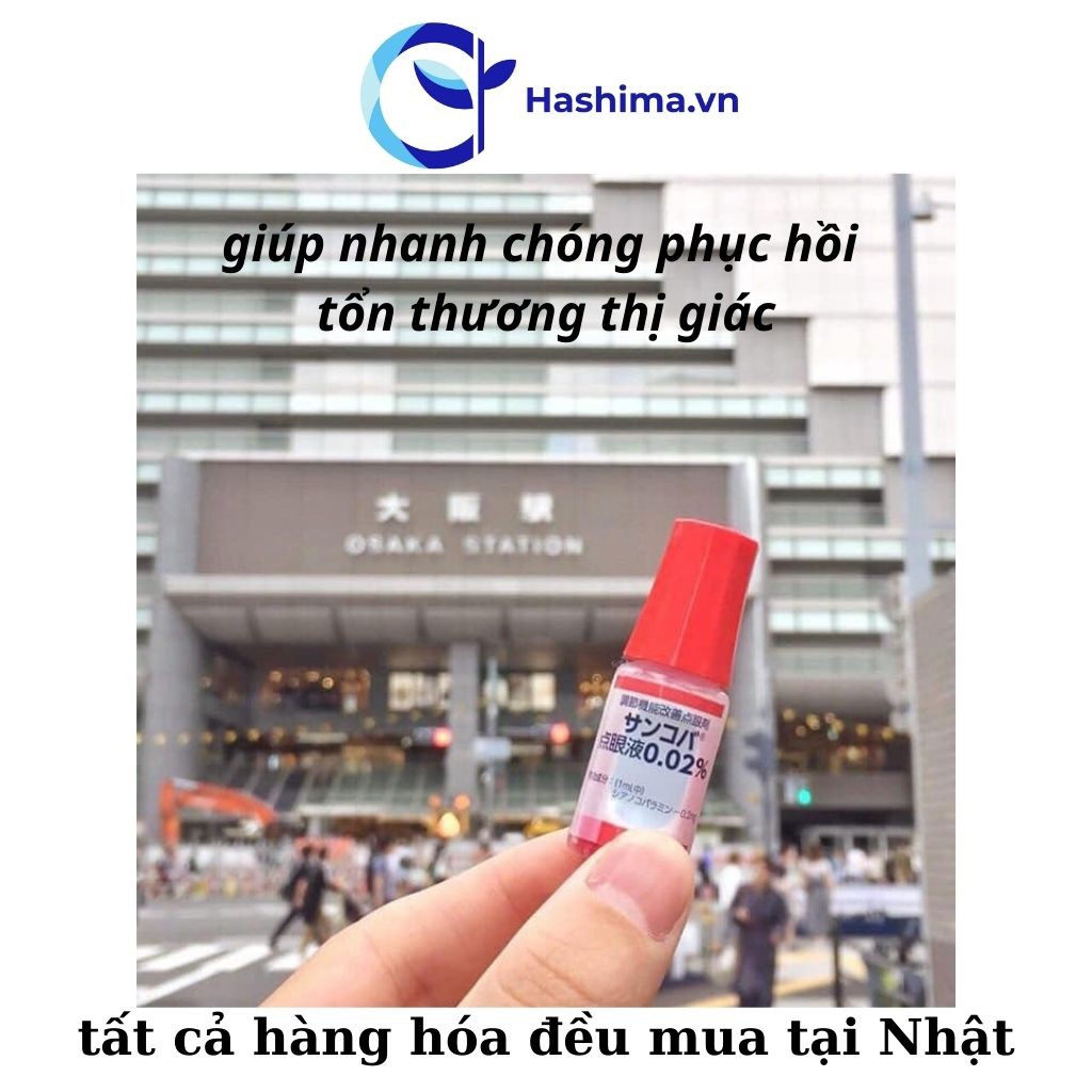 Nhỏ mắt Sancoba 💕𝑭𝑹𝑬𝑬𝑺𝑯𝑰𝑷💕 Nhỏ mắt Nhật 5ml - Làm dịu căng thẳng,mỏi mắt và phục hồi thị lực