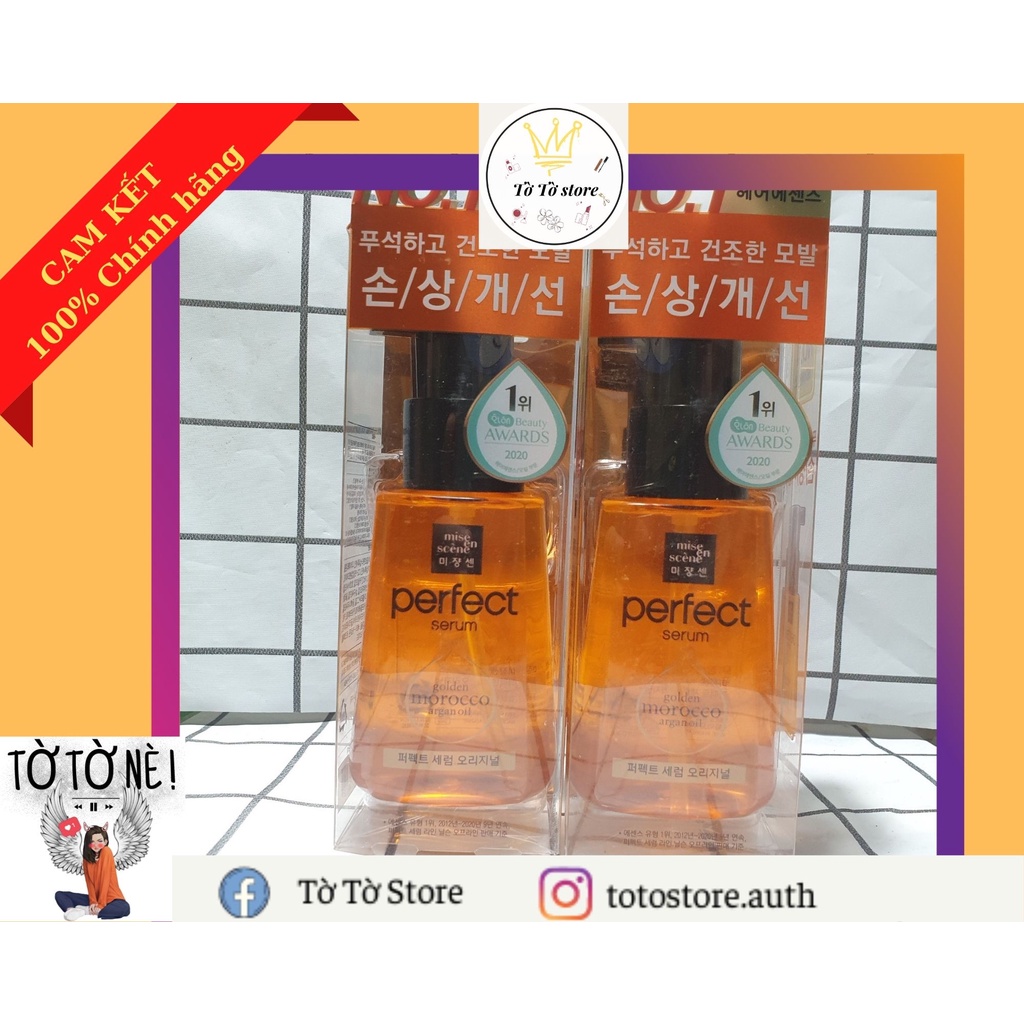 Tinh chất dưỡng tóc Missen Miseen Scene Damage Hair Care Perfect Serum phục hồi tóc thật hiệu quả 80ml [ CÓ ẢNH THẬT]