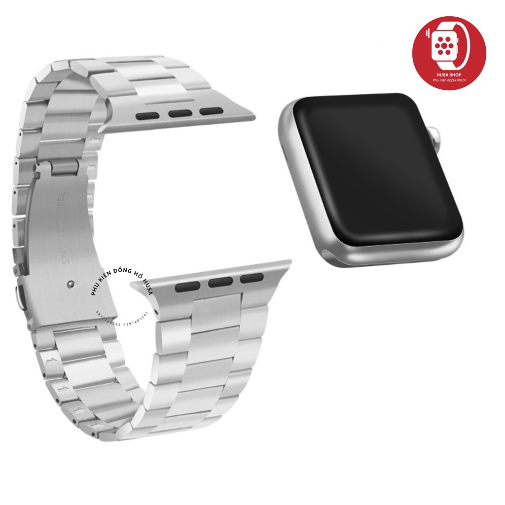 Dây Sắt Không Rỉ Dạng Mắt Nối Khoẻ Khoắn Cho Apple Watch 1/2/3/4/5/6/se