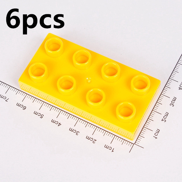 6PCS Set khối đồ chơi lego lắp ráp 8 lỗ bằng nhựa nhiều màu cho bé