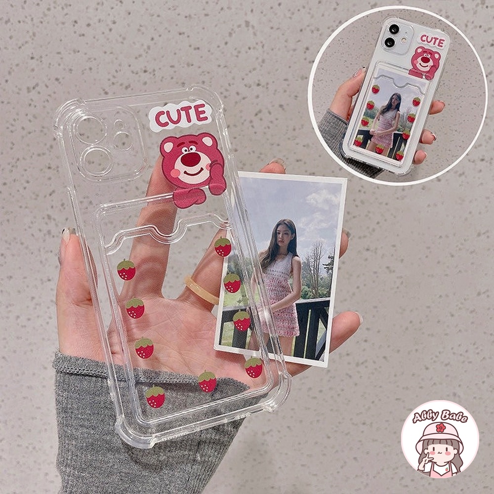 Ốp Điện Thoại TPU Mềm Trong Suốt Chống Mồ Hôi In Hình Gấu Hồng Cho IPhone 14 Pro Max 11 7Plus 13 12 11 Pro Max X XS XR