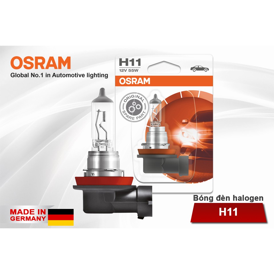 [Mã BMBAU50 giảm 10% đơn 99k] Bóng Đèn Halogen OSRAM Original H11 12V 55W Nhập Khẩu Chính Hãng