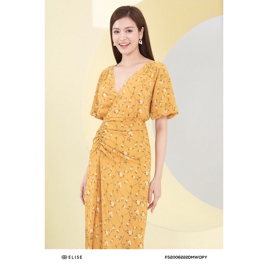 Đầm Elise vàng hoạ tiết L