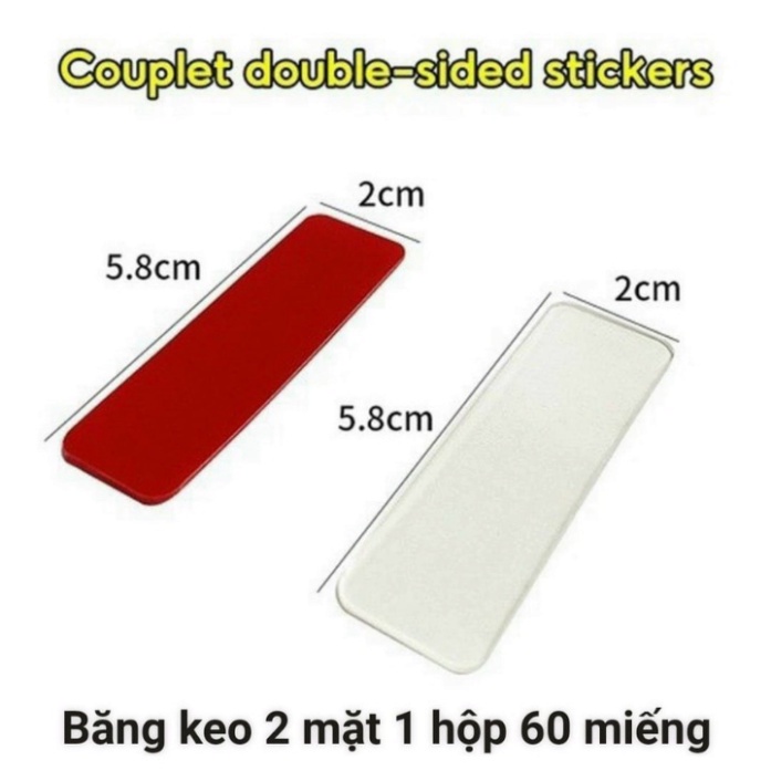 Băng Keo Trong 2 Mặt Siêu Dính Dạng Hộp 60 Miếng Dán Các Vật Dụng Trong Nhà Chắc Chắn🍀FREESHIP🍀Miếng Dán 2 Mặt