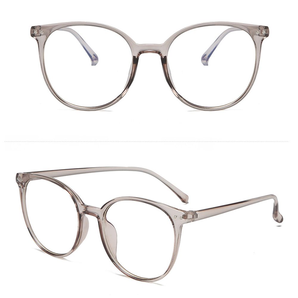 CLEVER Vintage Office Computer Goggles Oversized Anti Radiation Blue Light Blocking Glasses Round Frame Lightweight Fashion Clear Lens Anti Blue Light Glasses