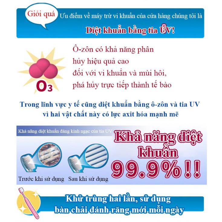 Máy tiệt trùng diệt khuẩn bàn chải đánh răng bằng tia UV - Home and Garden