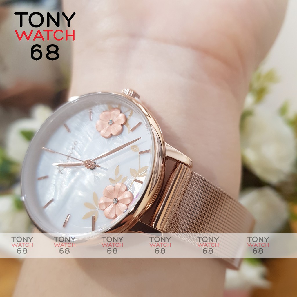 Đồng hồ nữ Kimio mặt ngọc trai in 3D bông hoa số vạch hàng cao cấp chống nước chính hãng Tony Watch 68 | BigBuy360 - bigbuy360.vn