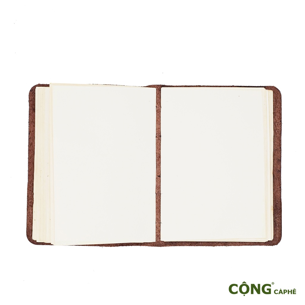 Sổ bìa da mềm Cộng Cà Phê A6 - 200 trang