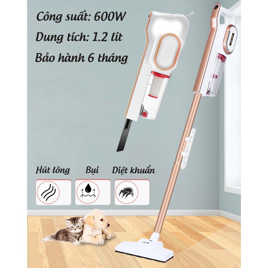 Máy hút bụi cầm tay gia đình CÁT Á 2 trong 1 thế hệ mới công suất 600W - Hút sạch mọi vị trí vt124