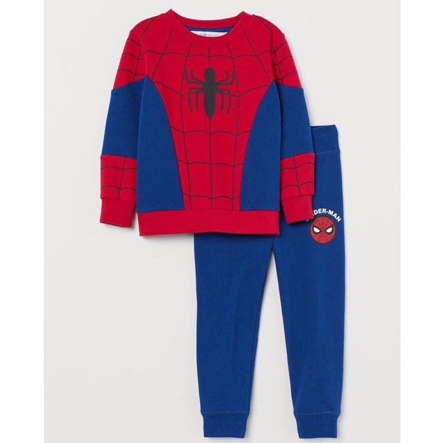 Bộ dài tay thu đông bé trai - Set bộ nỉ Spiderman cho bé trai size 2-10t