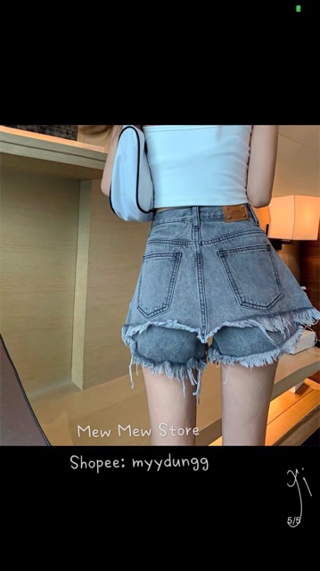 Quần short jean tua rua 😘