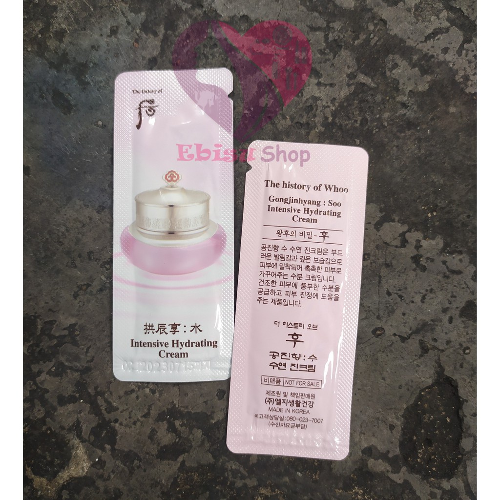 Set 10 gói Sample Kem dưỡng Whoo Intensive Hydrating Gel Cream