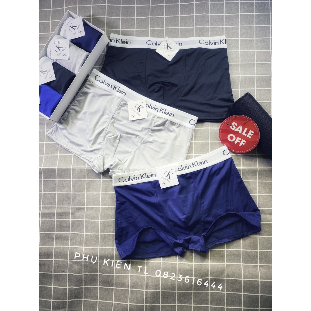 Combo 4 quần sịp đùi nam Boxer CK thun lạnh cao cấp, co giãn 4 chiều