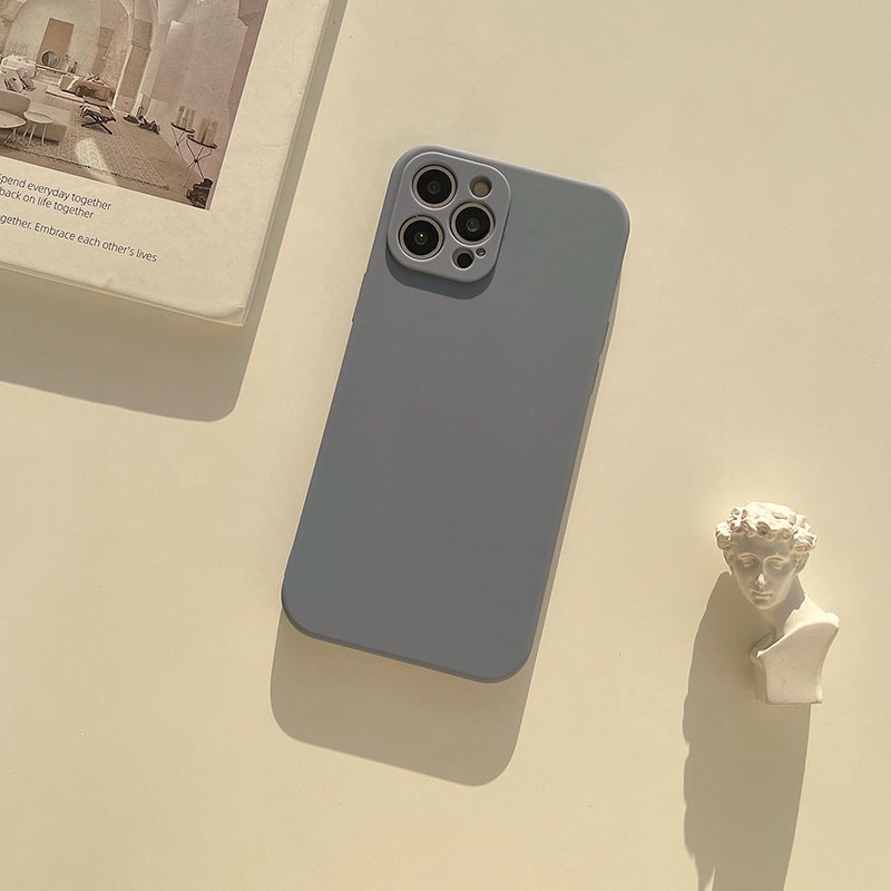 Ốp điện thoại silicon màu trơn nhám chống sốc thích hợp cho iphone 12/11Pro max xr x 7/8p iphone13 /13pro max