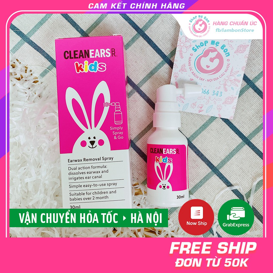 [Mã 267FMCGSALE giảm 8% đơn 500K] Xịt tan ráy tai CLEANEARS KIDS cho trẻ từ 2 tháng - Xuất xứ Úc