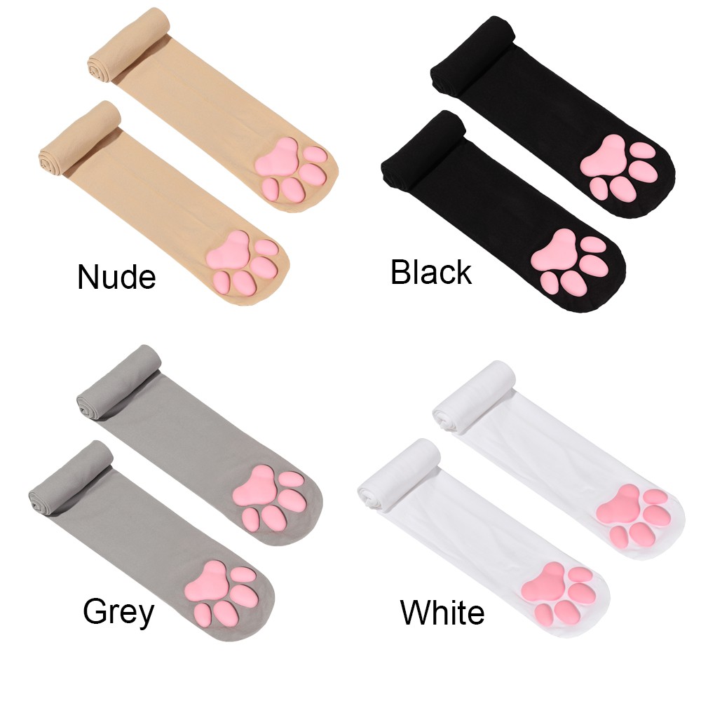 ME Home 3D Cat Paw Socks Elastic Kitten Claw Sockings Thigh High Socks Women Cute Fashion Girls Lolita Cat Cosplay/Multicolor
