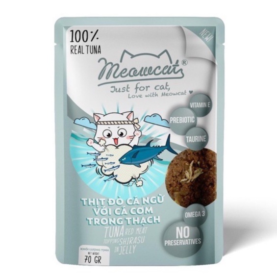 Pate MEOWCAT cho mèo con mèo lớn gói 70g đủ vị