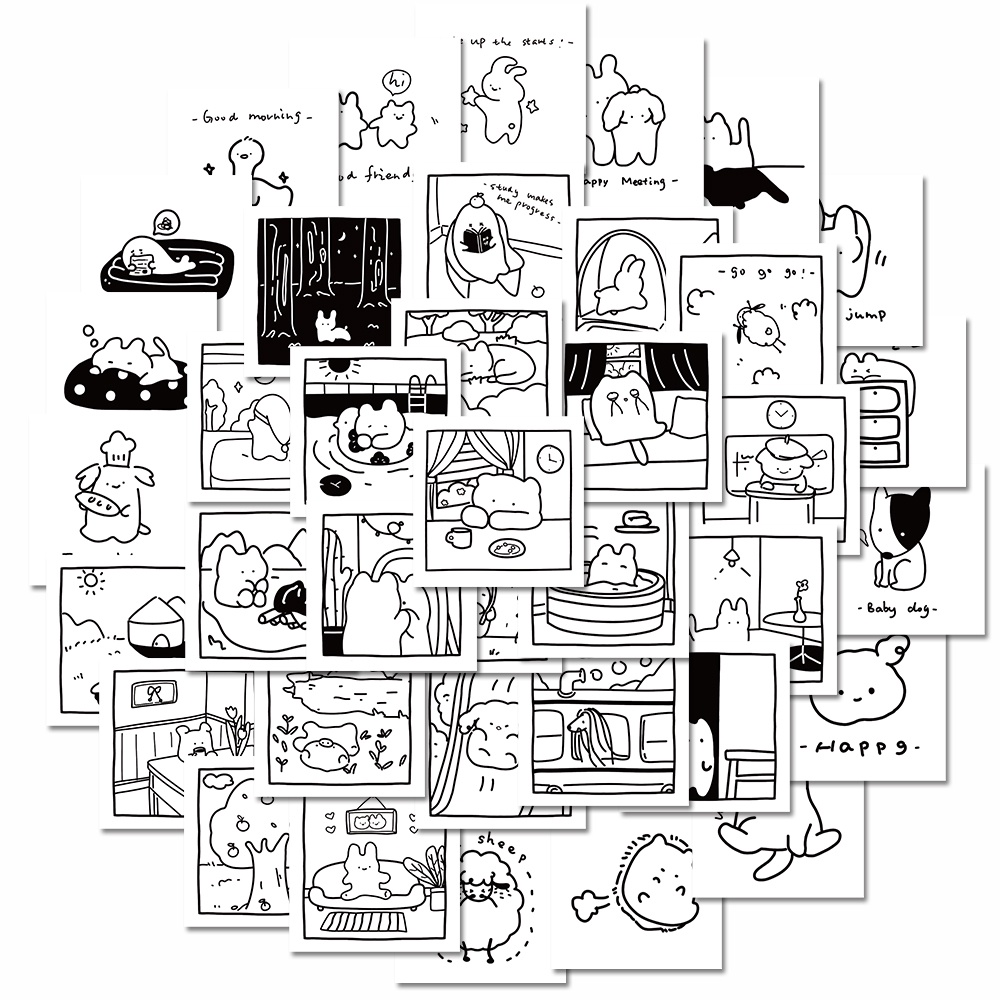 Bộ 40 Miếng Dán Hoạt Hình Dễ Thương Chống Thấm Nước Trang Trí Laptop