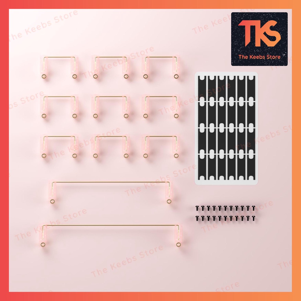 Stab AKKO Screw-in PCB Mount (Clear / Sakura Pink) | Stab Bàn Phím Cơ | TKS
