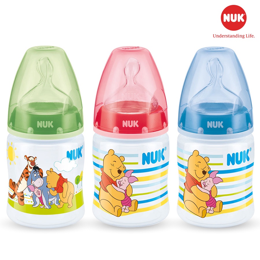 Bình sữa NUK Disney nhựa PP 150ml, 300ml núm ti Silicone S1 - M