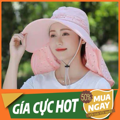 MŨ CHỐNG NẮNG - CHỐNG TIA UV KÈM KHẨU TRANG THÔNG HƠI ĐA NĂNG