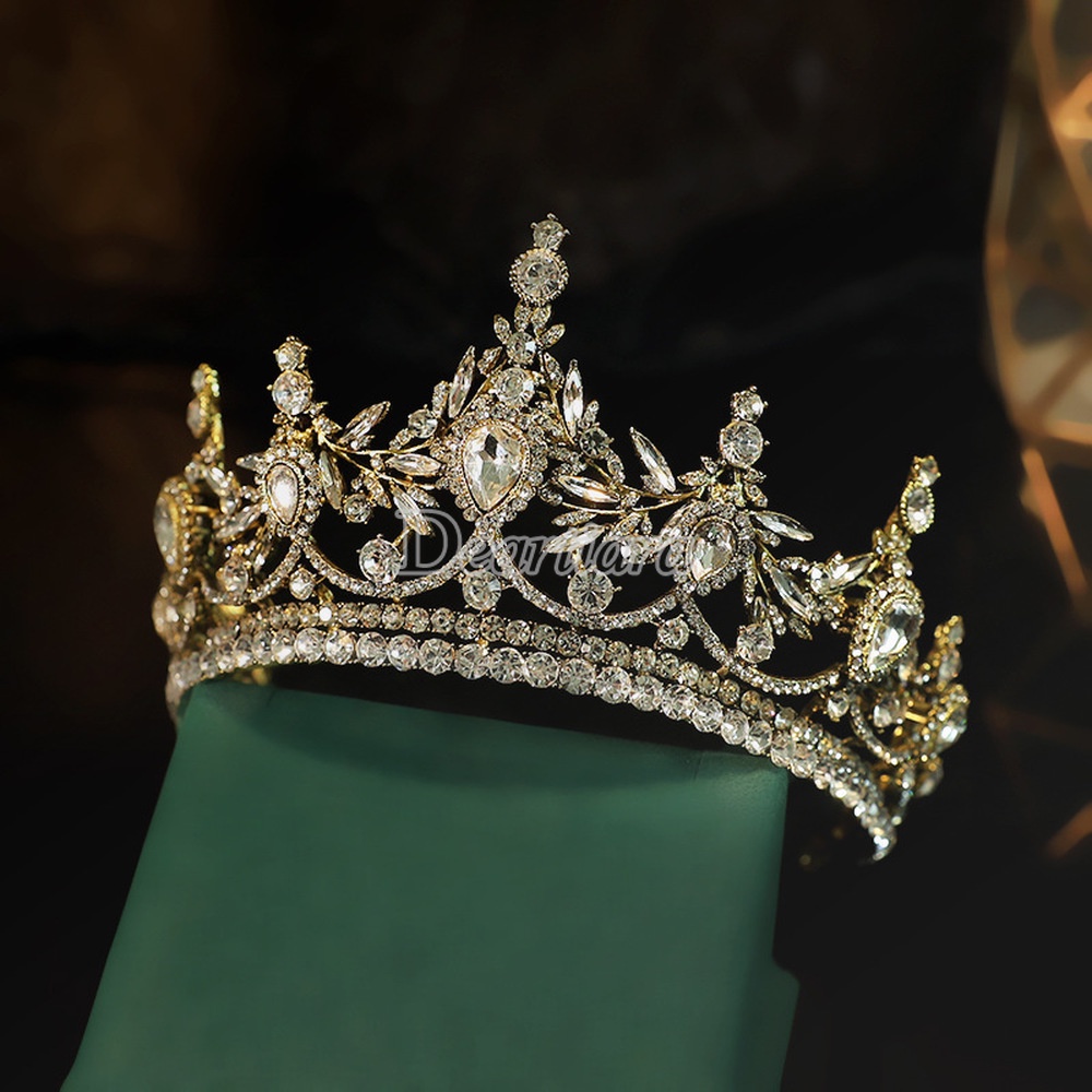 Vương Miện Cài Tóc Đính Đá Pha Lê Thủ Công Phong Cách Âu Mỹ Thời Trang Dành Cho Cô Dâu