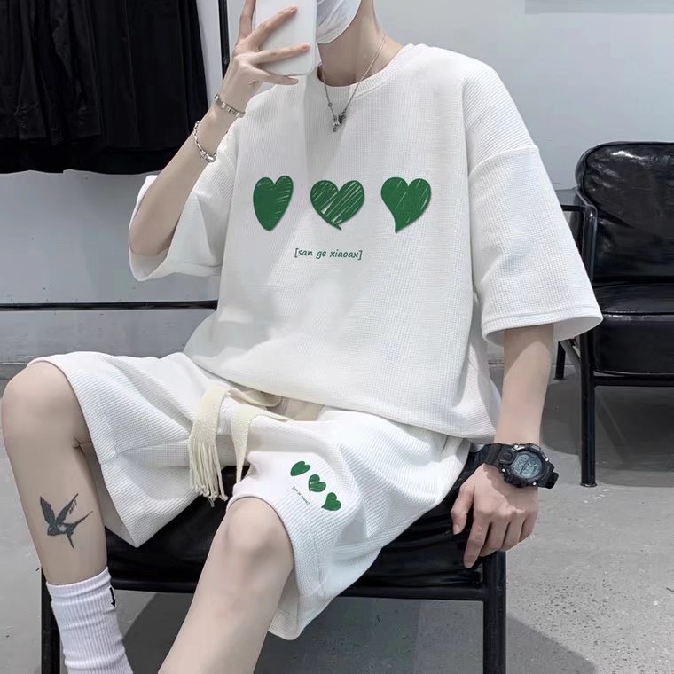 Bộ Áo Thun Nam Tay Ngắn In Chữ Love Phối Quần Short Cỡ Lớn Thời Trang Cho Thời Trang Cho Bigsize Áo Thun Tay Lỡ Quần Đùi Quần Short Unisex Simple Thể Thao Nam