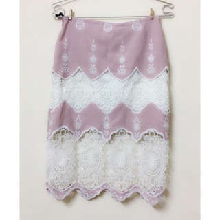 Chân váy cotton phối ren dịu dàng hàng xuất Nhật