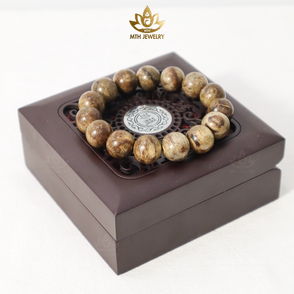 Vòng Tay Trầm Hương MTH JEWELRY Trầm Tốc Bông Size 18mm Trầm Tốc Việt Tự Nhiên | Mộc Trầm Hương