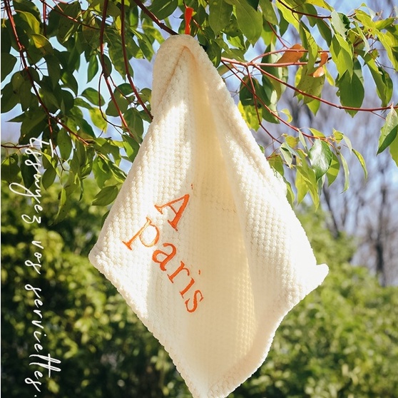 Khăn Lau Tay Mềm Mại Thấm Hút Tốt Thêu Chữ Dùng Cho Nhà Bếp/Phòng Tắm Kích Thước 50*30cm